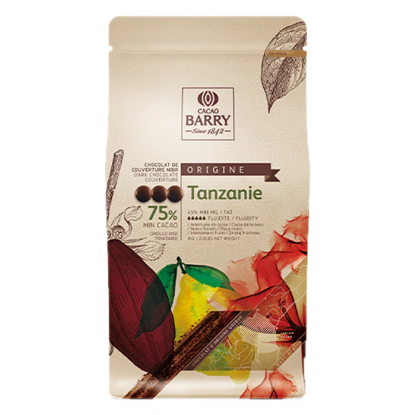 Cacao Barry - 75% Tanzanie Dark Chocolate Couverture - 1 Kg