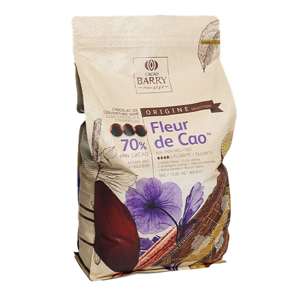 Cacao Barry - Fleur De Cao Dark Chocolate Pistoles 70% - 5 Kg