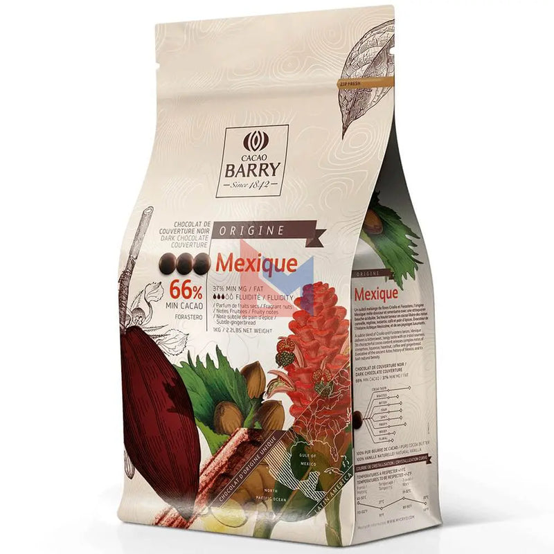 Cacao Barry - Mexique 66% Dark Chocolate Couverture Pistoles - 1 Kg