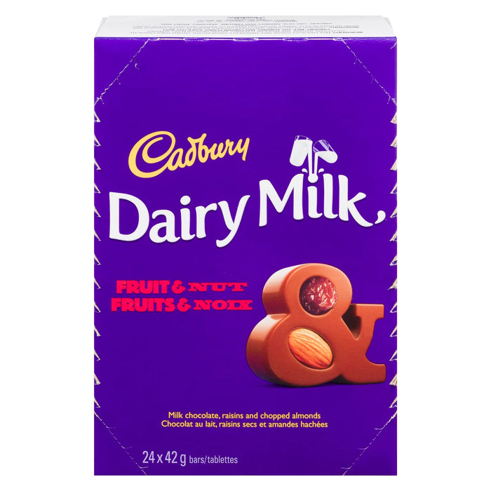 Cadbury - Dairy Milk Fruit & Nut Chocolate Bar - 24 x 42g