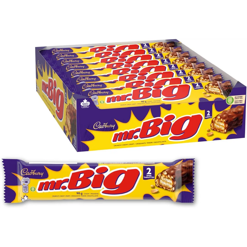 Cadbury - Mr. Big King Size Chocolate Candy Bar - 24 x 90g