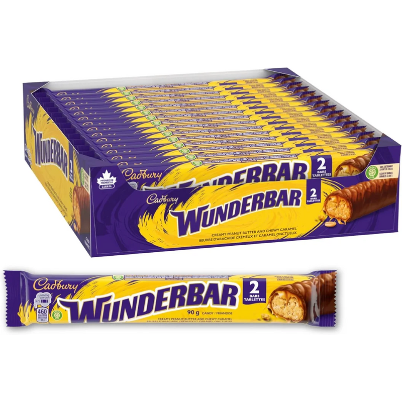 Cadbury - Wunderbar King Size Chocolate Candy Bar - 24 x 90g