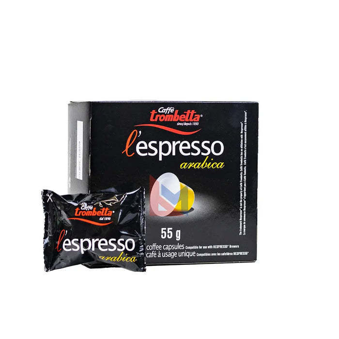 Caffe Trombetta - L'espresso Coffee Arabica Nespresso Compatible - 10 Packs