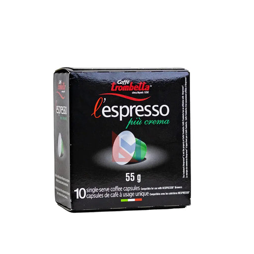 Caffe Trombetta - l'espresso Coffee PIU Crema Nespresso Compatible - 10 Pack