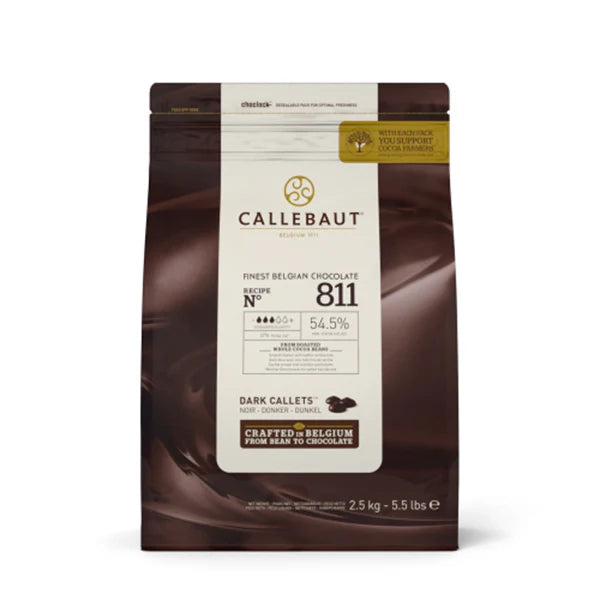 Callebaut - 811 Finest Belgian Dark Chocolate Callets 54.5% - 8 x 2.5 Kg