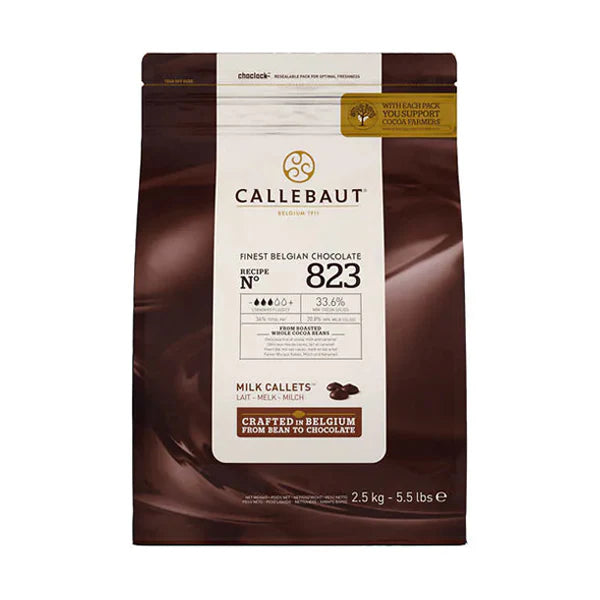 Callebaut - 823 Finest Belgian Milk Chocolate Callets 33.6% - 8 x 2.5 Kg