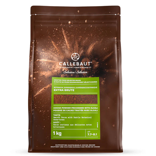 Callebaut cocoa powder packaging with green label on a white background