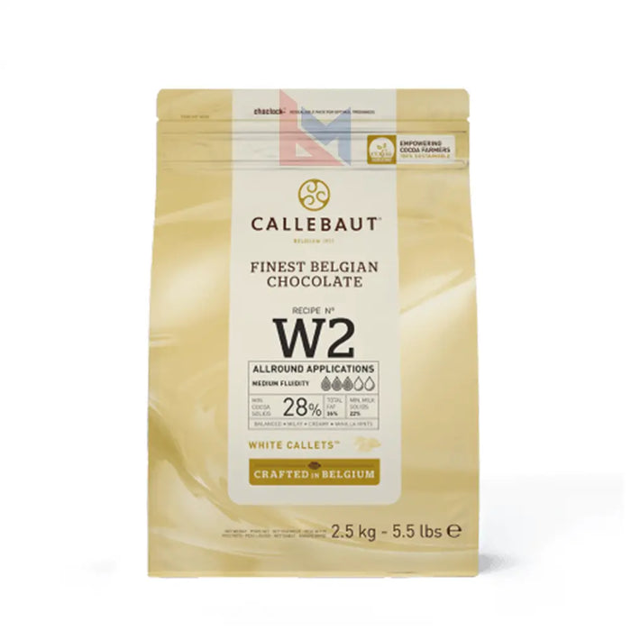 Callebaut - W2 White Chocolate Callets 28% - 2.5 Kg