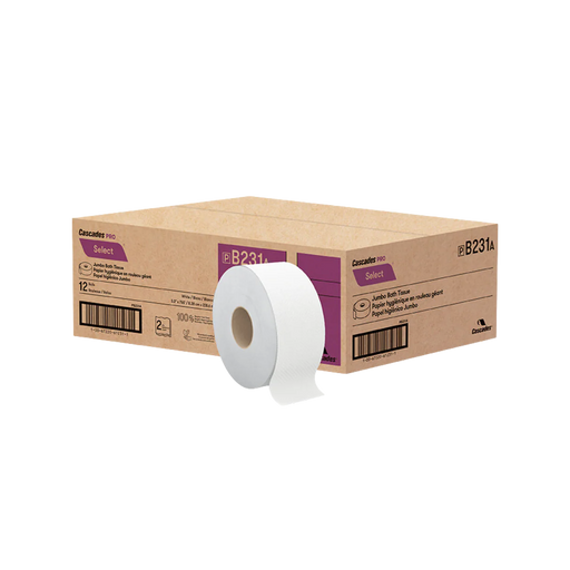 Cascades B231 - Select Jumbo 2 Ply Toilet Paper Roll 750' - 12 Rolls