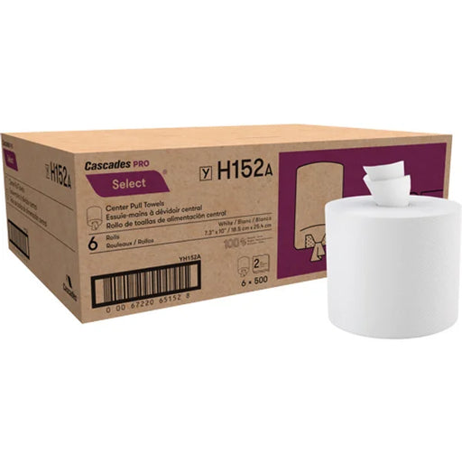 Cascades Pro H152 - 2 Ply Center Pull Paper Towel 500 Sheets - 6 Rolls
