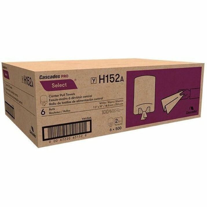 Cascades Pro H152 - 2 Ply Center Pull Paper Towel 500 Sheets - 6 Rolls