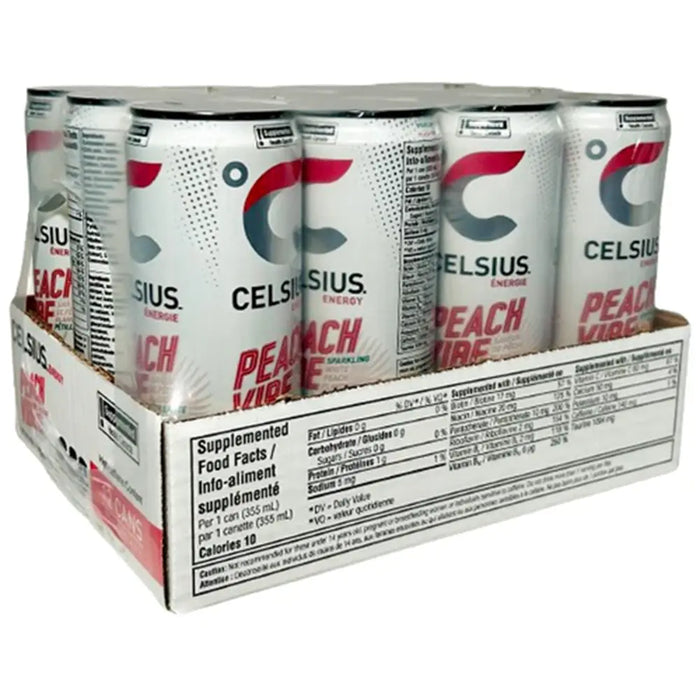 Celsius - Sparkling Peach Energy Drink - 12 x 355 ml