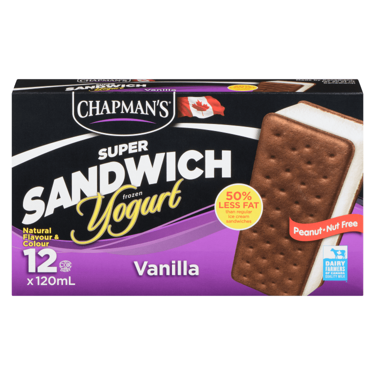 Chapman's Vanilla Frozen Yogurt Sandwich - 12 x 120 ml