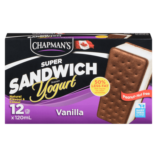 Chapman's Vanilla Frozen Yogurt Sandwich - 12 x 120 ml