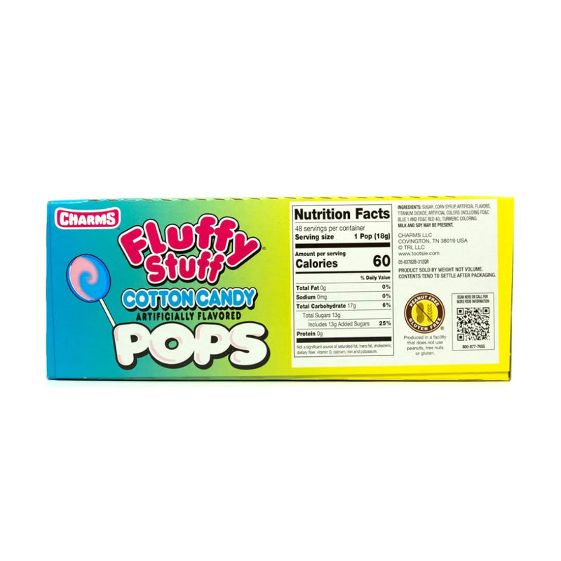 Charms - Fluffy Stuff Cotton Candy Pops - 48 x 18g