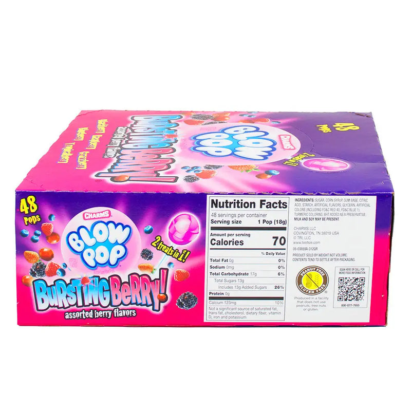 Charms - Blow Pop Bursting Berry Assorted Lollipops - 48 x 18g