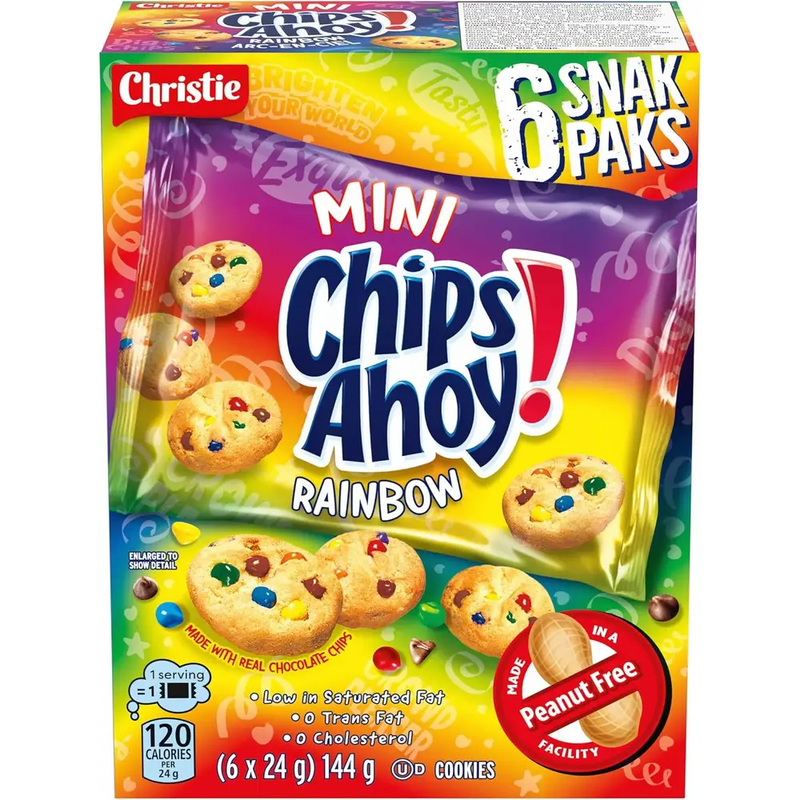 Chips Ahoy - Rainbow Chocolate Chip Cookies Snack Pack - 12 x 144g
