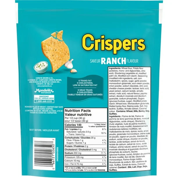 Christie - Crispers Ranch Flavour - 12 x 145g