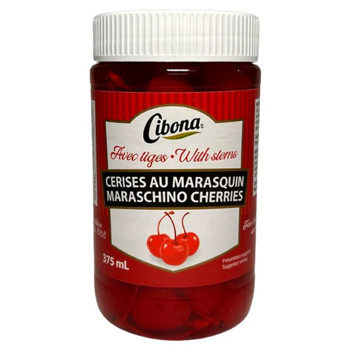 Cibona - Red Maraschino Cherries With Stem - 12 x 375 ml