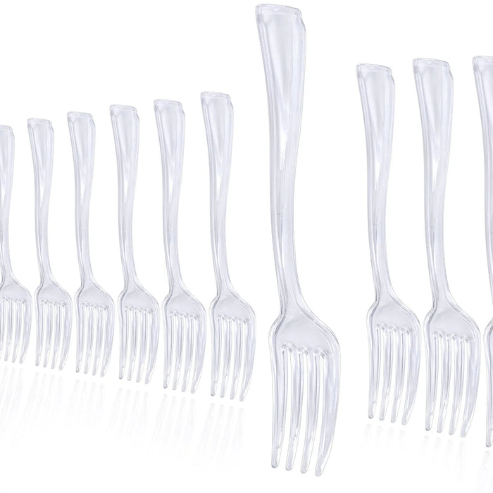 Clear Plastic Mini Forks 