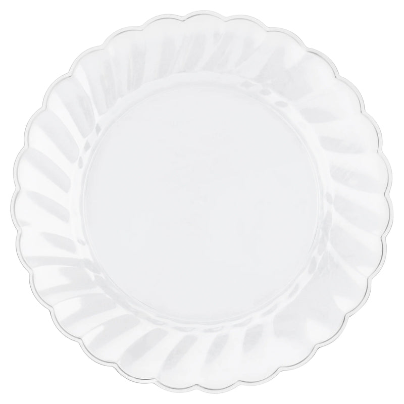 Clear Plastic Plate With Scalloped Design 7"- 10/Pack