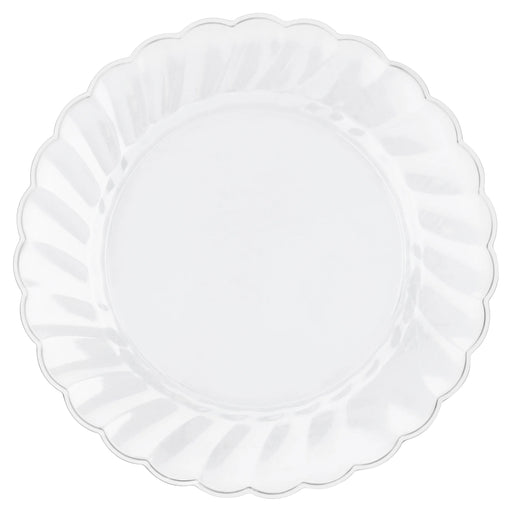 Clear Plastic Plate With Scalloped Design 7"- 10/Pack
