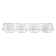 Clear Plastic Rectangular Tray 4 Compartment - Each