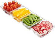 Clear Plastic Rectangular Tray 4 Compartment 
