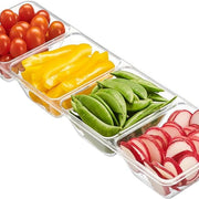 Clear Plastic Rectangular Tray 4 Compartment 