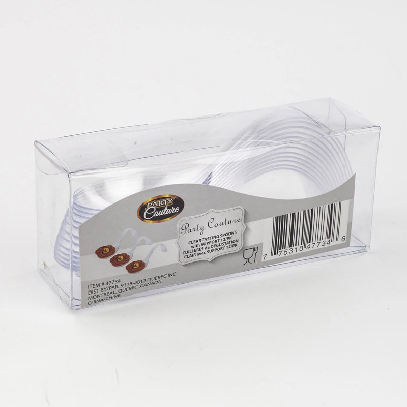 Clear Tasting Spoon With Support - 12/Pack