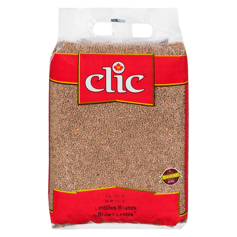 Clic - Whole Brown Lentils - Masoor Whole - 5 Lbs