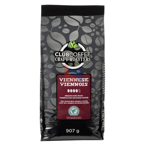 Club Coffee - Craft Roasters Viennese Whole Coffee Beans - 907 g