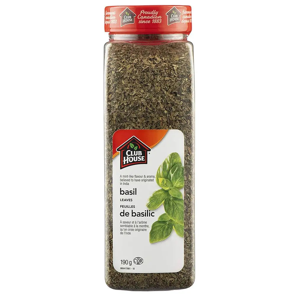 Club House Basil Leaves 190g, Wholesale Herbs and Spices — Bulk Mart