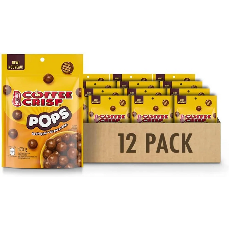 Coffee Crisp - Pops Chocolaty Snacks - 12 x 170g
