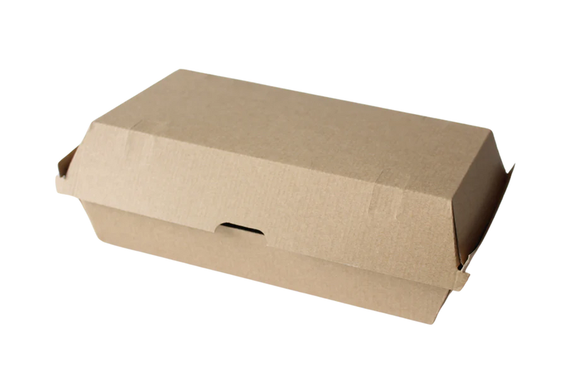 Corrugated Paper Food Container 8" x 4" x 3" Snack Box - 200/Case