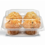 Crystal Seal - 4 Count Muffin Container, 4 Cupcake Container - 200/Case