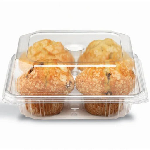Crystal Seal - 4 Count Muffin Container, 4 Cupcake Container - 200/Case