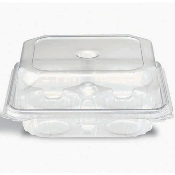 Crystal Seal - 4 Count Muffin Container, 4 Cupcake Container - 200/Case