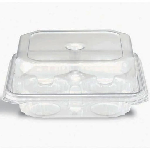 Crystal Seal - 4 Count Muffin Container, 4 Cupcake Container - 200/Case