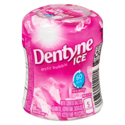 Dentyne - Arctic Bubble Sugar Free Gum Bottle 60 Pcs - 6 Packs