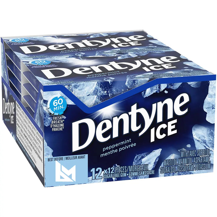 Dentyne - Ice Peppermint Sugar Free Gum 12 Pcs - 12 Packs