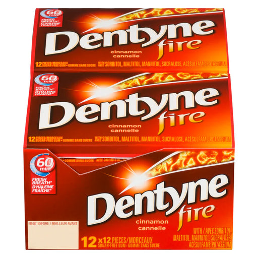 Dentyne - Fire Cinnamon Sugar Free Gum 12 Pcs - 12 Packs