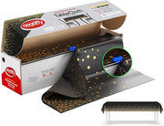 Disposable Plastic Tablecloth Roll Black Gold Dots 54" x 100 Ft - Each