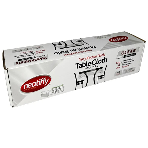 Disposable Plastic Tablecloth Roll Clear 62" x 100 ft - Each