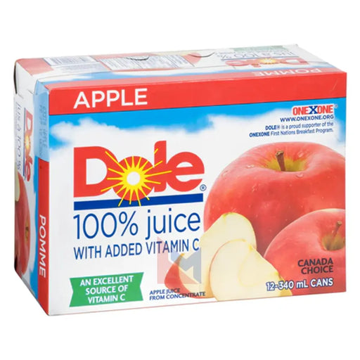 Dole - 100% Apple Juice - 12 x 340 ml