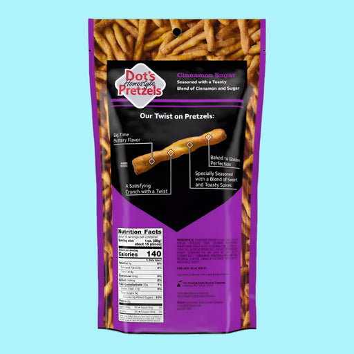 Dot's - Homestyle Cinnamon Sugar Seasoned Pretzel Twists - 6 x 453g