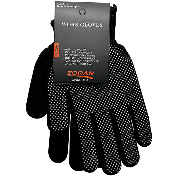 Dotted Work Gloves Anti-Slip Grip One Size - 6/Pack