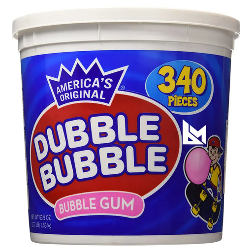 Double Bubble - Bubble Gum Individually Wrapped - 340 Pcs/Bucket