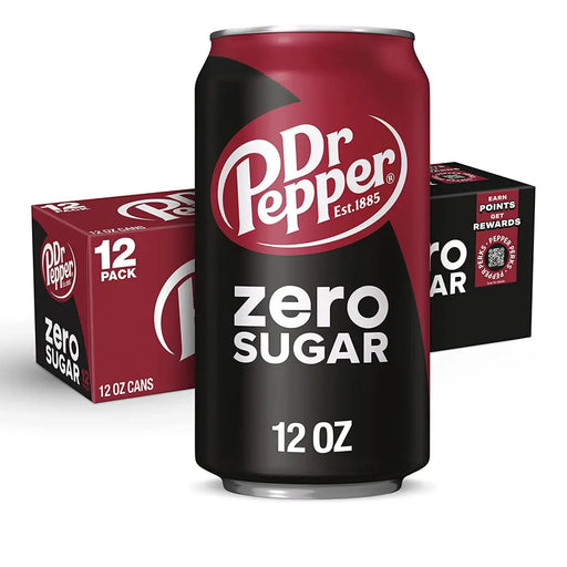 Dr Pepper - Zero Sugar Soda - 12 x 355 ml