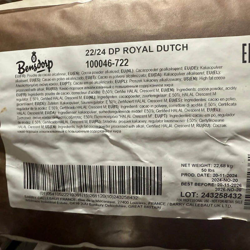 Bensdorp - Royal Dutch Cocoa Powder 22/24 - 50 Lbs